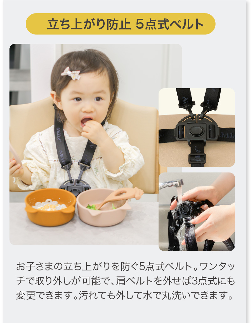 立ち上がり防止5点式ベルト